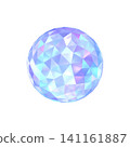 Blue-purple hologram low-poly 3D sphere transparent illustration material 141161887