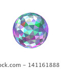 Multicolor hologram low-poly 3D sphere transparent illustration material 141161888