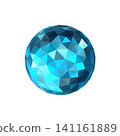 Blue low-poly 3D crystal sphere transparent illustration material 141161889