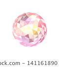 Pink low-poly 3D crystal sphere transparent illustration material 141161890