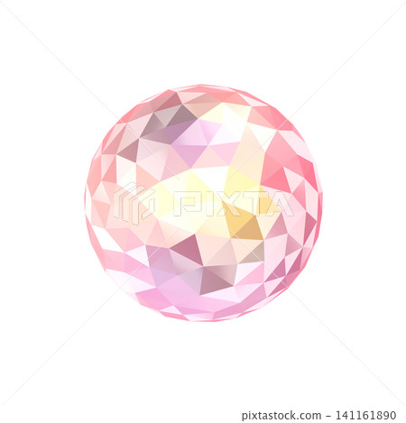 粉紅色低多邊形3D水晶球透明插畫素材 粉紅色低多邊形3D水晶球透明插畫素材 141161890