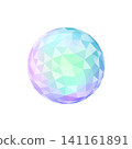 Pastel hologram low-poly 3D sphere transparent illustration material 141161891