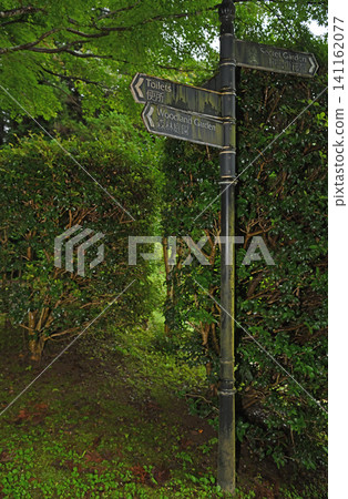 A signpost surrounded by greenery: A classic British-style signpost standing in Nanatsudo Park, Mito City. A signpost surrounded by greenery: A classic British-style signpost standing in Nanatsudo Park, Mito City. 141162077