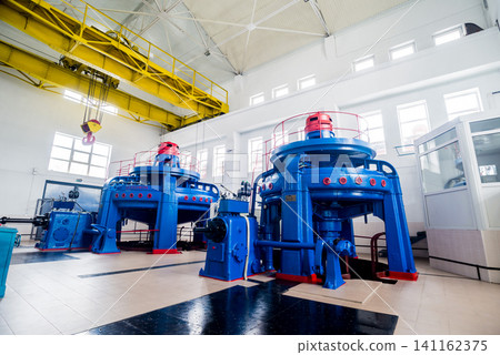 Turbine generators. Hydroelectric power plant. Turbine generators. Hydroelectric power plant. 141162375