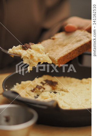 creamy, soft scrambled eggs, creamy, soft scrambled eggs, 141162510