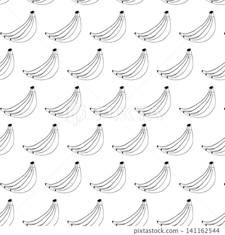 Bananas Fruits School seamless pattern Black and white hand drawn illustration. Vector graphic line ink art. Texture idea Perfect for logo, branding, packaging, labels, and modern decor design. Bananas Fruits School seamless pattern Black and white hand drawn illustration. Vector graphic line ink art. Texture idea Perfect for logo, branding, packaging, labels, and modern decor design. 141162544