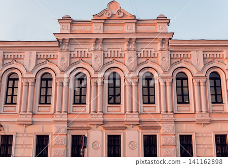 Facade of the historic building. Cental Europe style. Facade of the historic building. Cental Europe style. 141162898