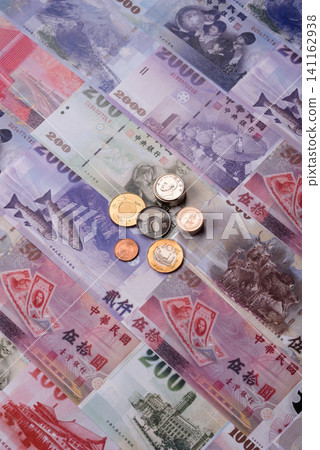 Taiwan, Taiwanese paper banknotes and coins, dollars of various denominations. Taiwanese dollars 141162938
