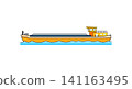 Industrial cargo ship transport vessel on water with transport, industrial 141163495
