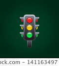 Traffic light signal indicating safety warning rules and transportation control 141163497