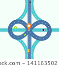 Navigation concept with cars on infinity shape road map infinity navigation 141163502