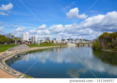 The Asahi River flows beside Okayama Korakuen Garden. 141164057