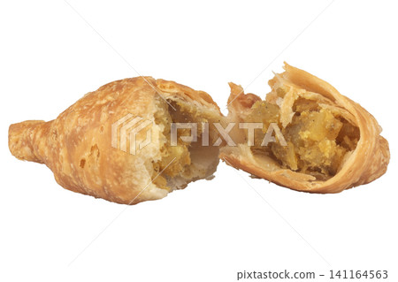 Thai curry puffs isolated on white background Thai curry puffs isolated on white background 141164563