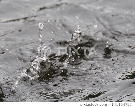 Water drops falling on the water surface Water drops falling on the water surface 141164793