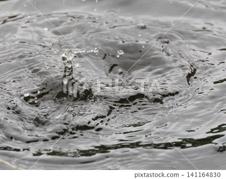 Water drops falling on the water surface Water drops falling on the water surface 141164830