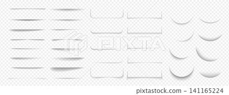 Set of vector shadow effects isolated on transparent background. Set of vector shadow effects isolated on transparent background. 141165224