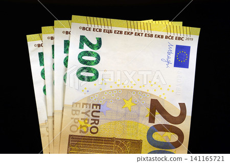 European Money. 800 Euros in four 200 euro banknotes. Euro banknotes, EUR 141165721