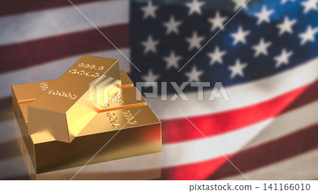 United States Gold Reserve And Investment Economy Concept 3d render. United States Gold Reserve And Investment Economy Concept 3d render. 141166010