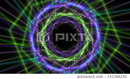 Colorful spiral light pattern on black background Colorful spiral light pattern on black background 141166292