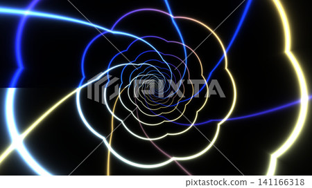 Colorful spiral light design on dark background Colorful spiral light design on dark background 141166318