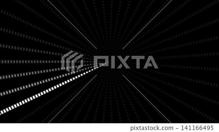 Converging lines in dark space with dots Converging lines in dark space with dots 141166495