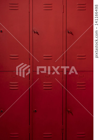 Industrial Red Metal Cabinet for Storage. Industrial Red Metal Cabinet for Storage. 141166498