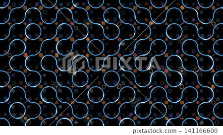 Bright geometric patterns on a dark background Bright geometric patterns on a dark background 141166600