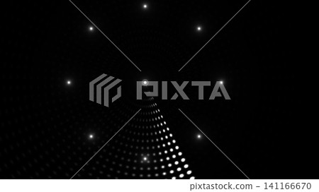 Dots in dark tunnel leading to bright center Dots in dark tunnel leading to bright center 141166670