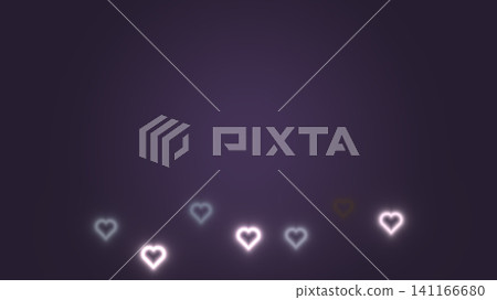 Soft glowing hearts on a purple background 141166680