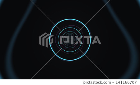 Circular lines in dark background with glow Circular lines in dark background with glow 141166707