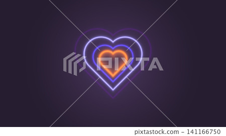 Three-layer heart design with glowing elements Three-layer heart design with glowing elements 141166750
