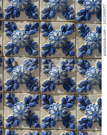 Traditional Blue and White Portuguese Azulejo Tiles Traditional Blue and White Portuguese Azulejo Tiles 141166977