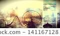 Game background: Retro amusement park image, nostalgic landscape illustration 141167128