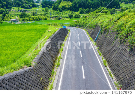 Prefectural Road 47, which runs through the terraced rice fields of Ogi, Otsu City, Shiga Prefecture. Prefectural Road 47, which runs through the terraced rice fields of Ogi, Otsu City, Shiga Prefecture. 141167970