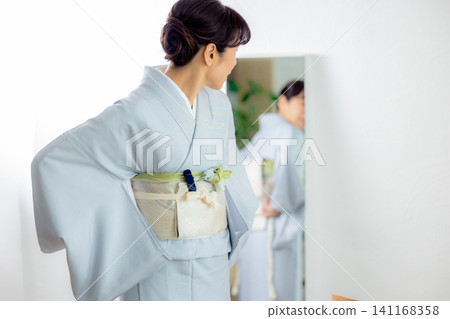 Kimono dressing at home Kimono dressing at home 141168358