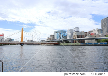 Tokyo cityscape: Sumida River, Hamacho area Tokyo cityscape: Sumida River, Hamacho area 141168844