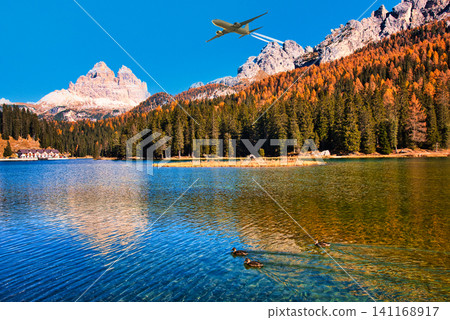 Beautiful autumn scenery of the Dolomites and Alps Beautiful autumn scenery of the Dolomites and Alps 141168917