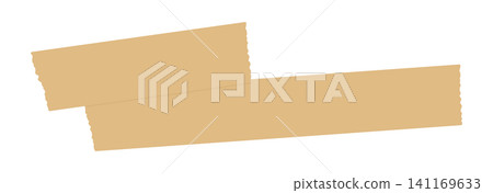 Illustration of two layers of roughly cut brown craft tape/duct tape - Simple decorative part material Illustration of two layers of roughly cut brown craft tape/duct tape - Simple decorative part material 141169633