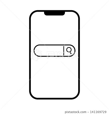 智慧型手機和搜尋欄的簡單圖示插圖。 智慧型手機和搜尋欄的簡單圖示插圖。 141169729