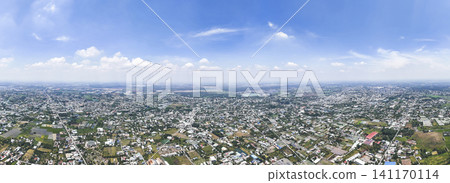 Panoramic drone aerial view of the vast rural and residential landscape in Cu Chi District, Ho Chi Minh City Panoramic drone aerial view of the vast rural and residential landscape in Cu Chi District, Ho Chi Minh City 141170114