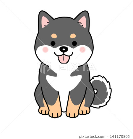 Vector illustration of a black Shiba Inu (full body) Vector illustration of a black Shiba Inu (full body) 141170805