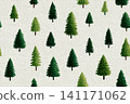 Clothing pattern. Seamless pattern. Green Christmas trees. Minimalist style. Hand drawn. 141171062
