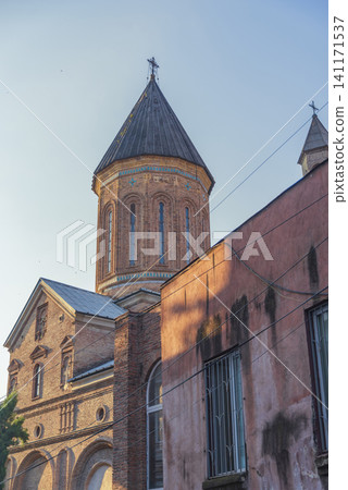 Ancient Armenian church of Saint George in old Tbilisi at sunset with copy space Ancient Armenian church of Saint George in old Tbilisi at sunset with copy space 141171537