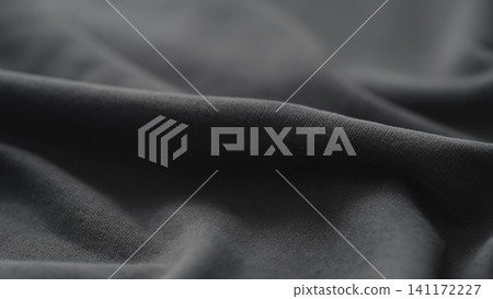 gray color cotton fabric for clothing closeup 141172227