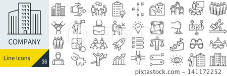 Icon set related to the company 141172252