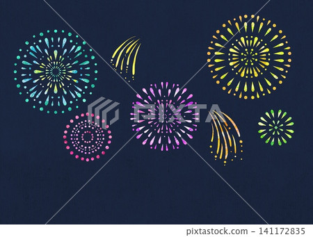 A paper-cut style illustration of fireworks; perfect for a fireworks display or New Year's card. A paper-cut style illustration of fireworks; perfect for a fireworks display or New Year's card. 141172835