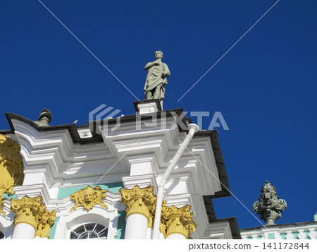 The Hermitage Museum and Winter Palace in St. Petersburg, standing out against the blue sky. The Hermitage Museum and Winter Palace in St. Petersburg, standing out against the blue sky. 141172844