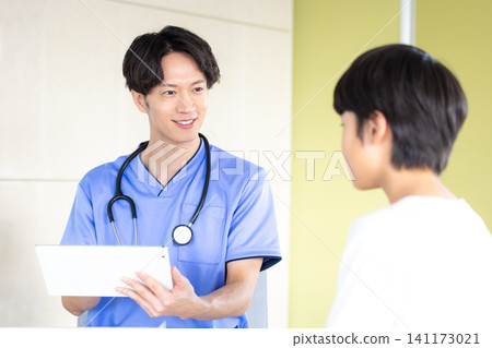 Medical boy receiving medical examination Medical boy receiving medical examination 141173021