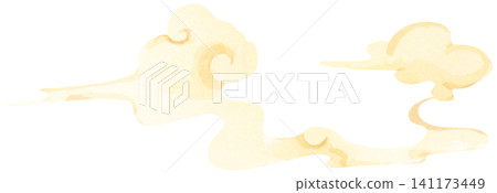 Oriental cloud illustration collection, hand drawn wavy clouds with fluffy swirl shape, mid autumn festival decoration, lunar new year design, Asian traditional culture. 141173449