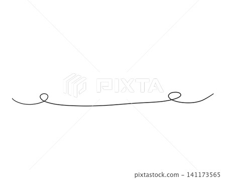 Hand-drawn curved lines with loops at both ends - stylish decorative border vector illustration material Hand-drawn curved lines with loops at both ends - stylish decorative border vector illustration material 141173565